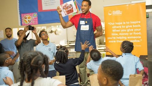 Ludacris visited the Carrie Steele-Pitts Home this week to promote healthy eating and staying active. MARCUS INGRAM / GETTY IMAGES FOR FEEDING AMERICA