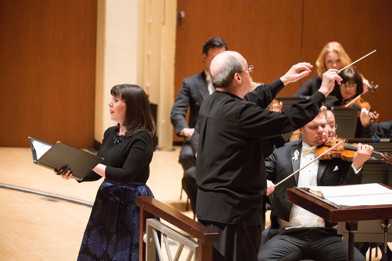 Atlanta Symphony Orchestra Music Director Robert Spano and soprano Jessica Rivera performed the 2016 premiere of Jonathon Leshnoff’s “Zohar” in Symphony Hall. The two also collaborated together on Spano’s latest recording. CONTRIBUTED BY ATLANTA SYMPHONY ORCHESTRA
