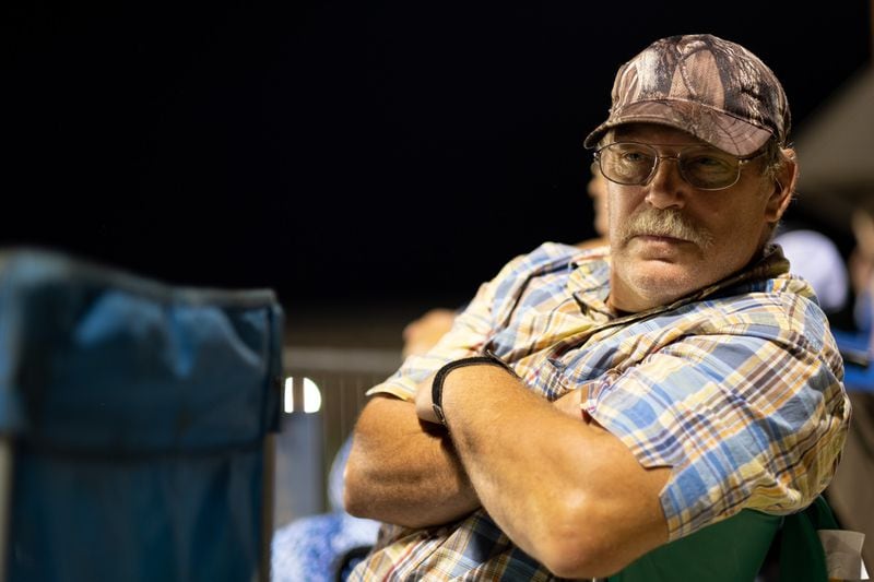 200918-Homer-Randall Stapleton talks about his views on Donald Trump while watching the Banks County High School football team take on East Jefferson on Friday night Sept. 18, 2020 in Homer, Ga. (Ben Gray for the Atlanta Journal-Constitution)