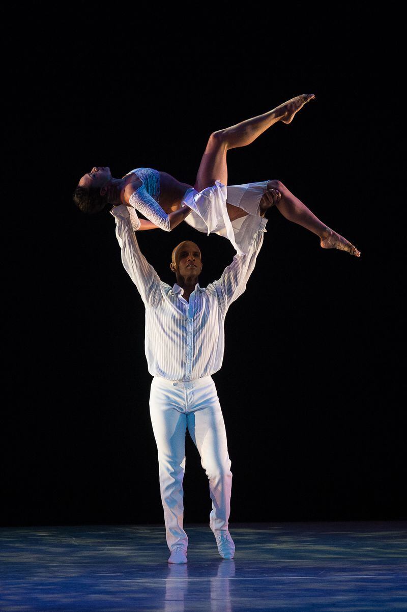 Alvin Ailey American Dance Theater's Linda Celeste Sims and Glenn Allen Sims in David Parsons' Shining Star. Photo by Christopher Dug