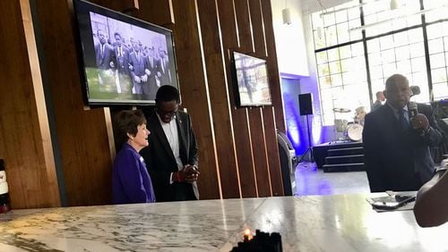 A photo of Atlanta mayoral candidate Mary Norwood at a John Lewis fundraiser -- which she Tweeted out.