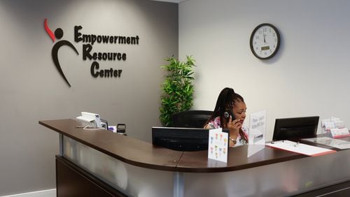Views of the lobby at the Empowerment Resource Center in Downtown Atlanta shown on Tuesday, June 20, 2023. ERC is a Title X clinic that is federally funded and provides individuals with comprehensive family planning and related preventive health services. (Natrice Miller/ Natrice.miller@ajc.com)