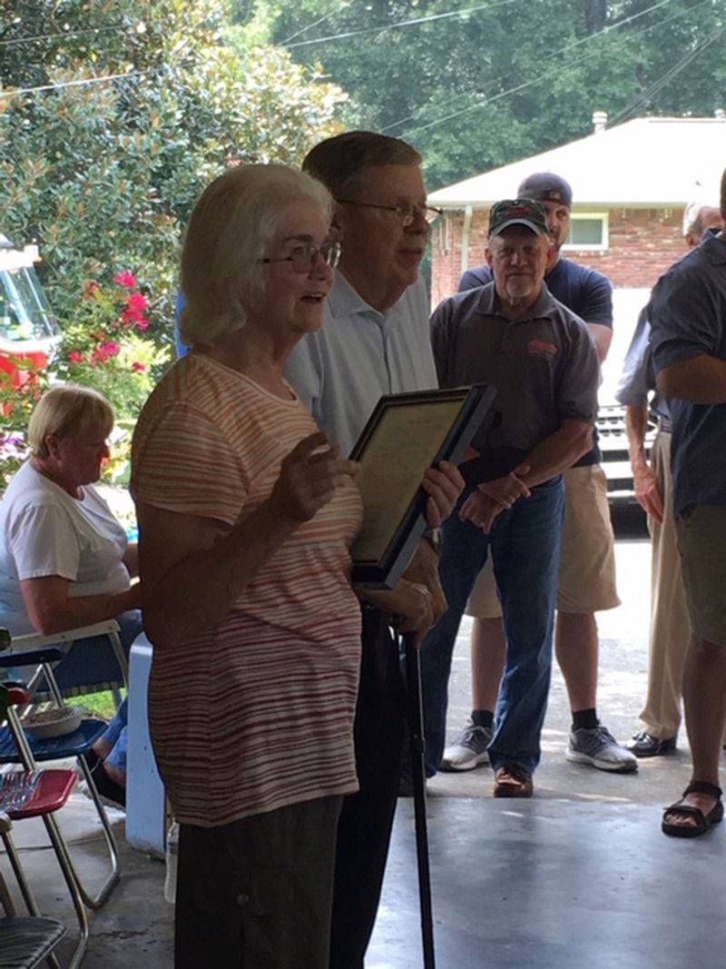 Anne McGee's annual ice cream social brings many VIPs, including former U.S. Sen. Johnny Isakson. (Image courtesy Casey Moates)