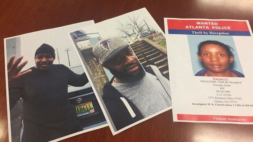 Atlanta police are searching for three people in connection with recent sales of fake Falcons tickets. (Credit: Channel 2 Action News)