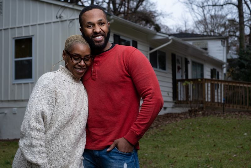 201215-Forest Park-Nancy Henriquez and Devan Pinckney bought their Forest Park home in August. Houses in the area are snapped up quickly by investors who often pay cash, making it harder for people to buy a personal residence. Ben Gray for the Atlanta Journal-Constitution