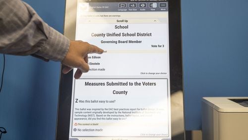 Five public meetings at several Fayette County locations will demonstrate how to use Georgia’s new voting machines. Alyssa Pointer/AJC