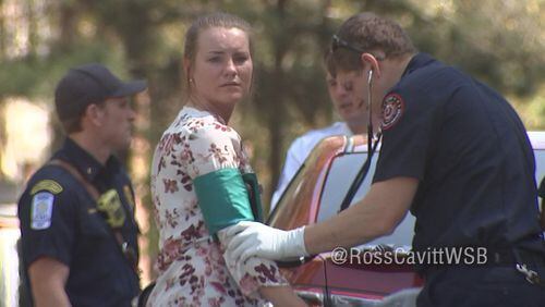 This woman was injured Wednesday in a stabbing in Smyrna. (Credit: Channel 2 Action News)