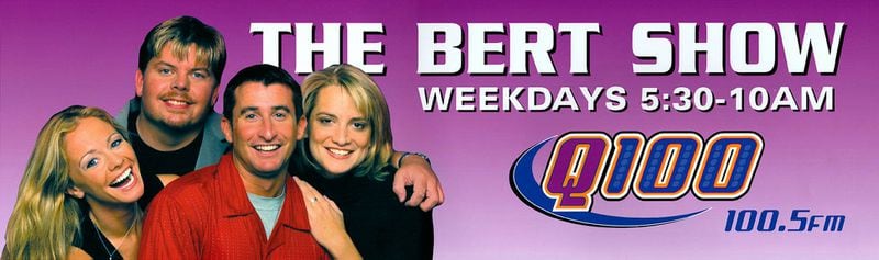 An early ad for the Bert Show with its original cast in 2001.