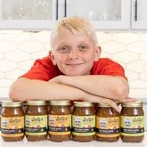Tyler Sullivan was 10 years old when he tweaked his dad’s salsa recipe and began selling it, in order to repay his mom for purchases on her credit card. Courtesy of Jessica Griggs