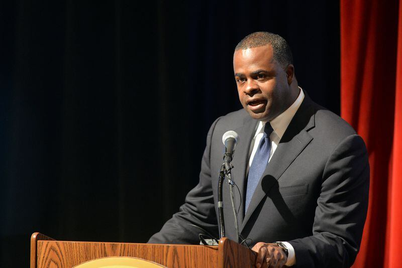 JULY 11, 2014, ATLANTA Mayor Kasim Reed gives remarks during the program. Reed, Ambassador Andrew J. Young, Dr. C.T. Vivian, Dr. Bernice A. King, and and others participated in the commemoration of the 50th Anniversary of the Civil Rights Act at the King Center Friday, July 11, 2014. This year marks the 50th year anniversary of the Civil Rights Act of 1964, a landmark piece of legislation that outlawed discrimination based upon race, color, religion, sex or national origin, and ended segregation in schools, at the workplace, and in facilities that serve the general public. President Lyndon B. Johnson signed the Act into law on July 2, 1964 before a group of distinguished guests that included Dr. Martin Luther King, Jr. KDJOHNSON/KDJOHNSON@AJC.COM Atlanta Mayor Kasim Reed spoke about transportation and education in Washington this week.