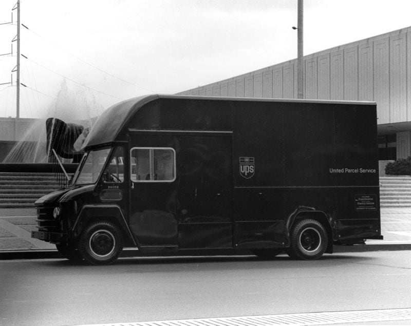 UPS paired up with the University of Alabama to road test this fully electric vehicle in 1980. Source: UPS