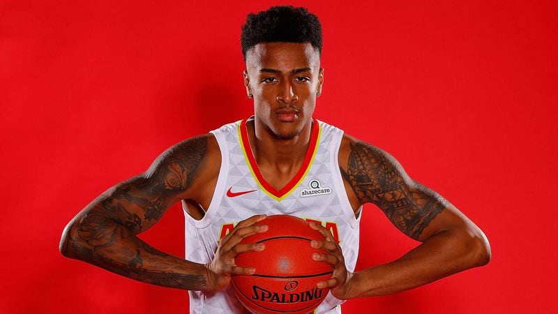  Hawks rookie John Collins poses during media day Sept. 25, 2017, in Atlanta. (Kevin C. Cox/Getty Images)