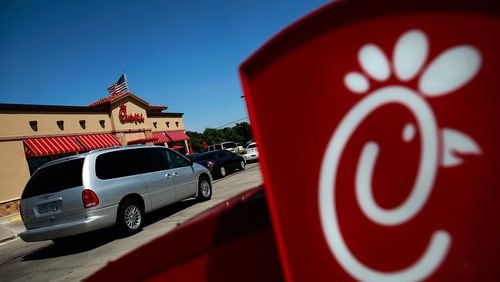 A Chick-fil-A is pictured here. A worker at the popular fast food restaurant was caught on video beating a man at a Washington, D.C. location. The company said the worker has been let go.