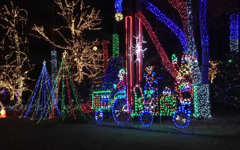 This is the light display in the 1500 block of Ben King Road that Richard B. Taylor has set up for this holiday season.