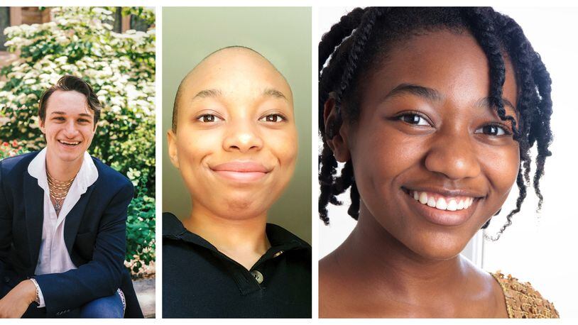 Chayton Pabich Danyla (left), Yazmeen Mayes (center) and Kalani Washington (right) are participants in the Horizon Theatre's Young Playwrights Festival 2021.
