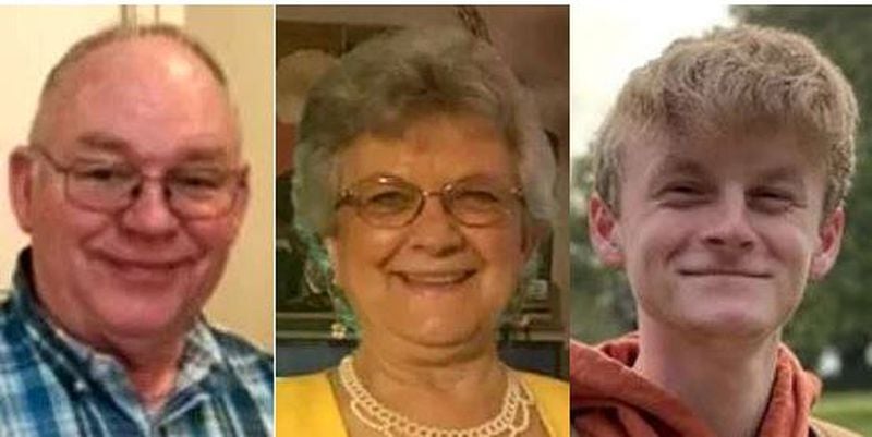 Three members of the Hawk family, Richard (from left), Evelyn and Luke, were killed April 8 at their Coweta County business.