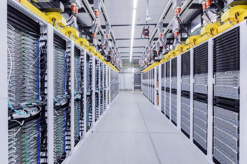 A look inside one of Microsoft’s Azure data centers. (Courtesy of Microsoft)
