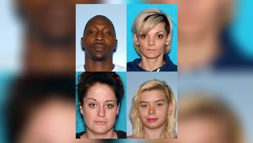 Atlanta police are asking for the public's help to locate, from top left, Antonio Evans, Maranda Hobby, Leslie Myhand and Tiffany Price.