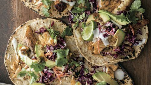 Grilled tilapia tacos from From “Williams-Sonoma Grill School,” by Andrew Schloss and David Joachim. (Handout/TNS)