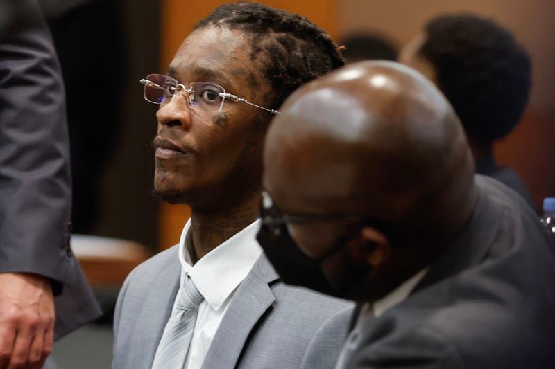 Rapper Young Thug (real name Jeffery Williams) appears in court for jury selection at Fulton County Courthouse on Wednesday, January 4, 2022.  (Natrice Miller/The Atlanta Journal-Constitution)  