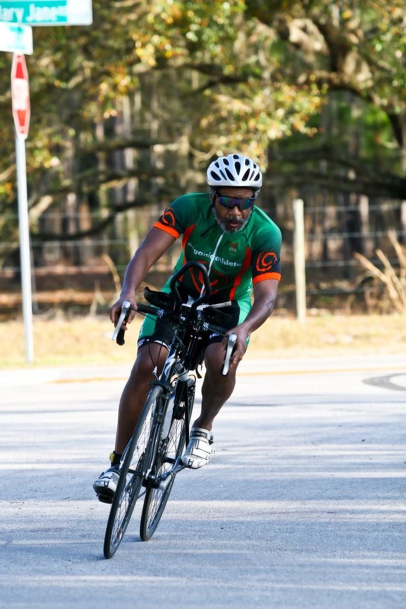 Iilonga Thandiwe, a long-time member of the Metro Atlanta Cycling Club, one of the oldest and largest cycling groups in Atlanta that self-identifies as Black.  “We have to take ownership of Major Taylor's legacy, because we have not done a good job in protecting it.” (copyright photo by Gray Quetti)