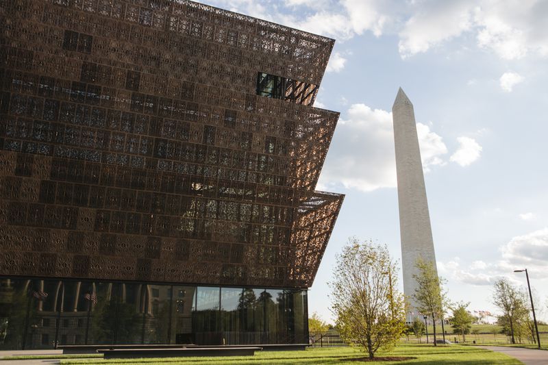 The National Museum of African American History and Culture, sitting on five acres on the National Mall, close to the Washington Monument, in Washington, Sept. 12, 2016. Part of the Smithsonian Institution, the museum will open to the public on Sept. 24 after a long journey. It's opening display contains about 3,500 objects. (Lexey Swall/The New York Times)
