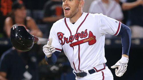 Freddie Freeman has been one of the three best hitters in the majors this season, but has only nine RBIs to go with seven homers because the first two in the Braves' lineup have been on base so infrequently. (Curtis Compton/AJC file photo)