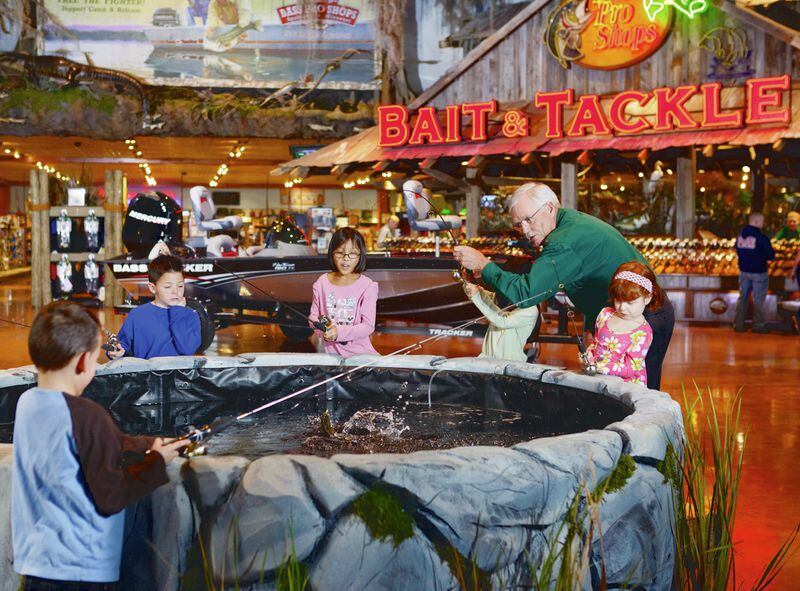 A little indoor bass fishing for Father’s Day? Sounds just weird enough to be fun. Bass Pro Shops in Lawrenceville offers this free outing on Sunday, June 18, one of seven freebies for Dads. Photo: contributed