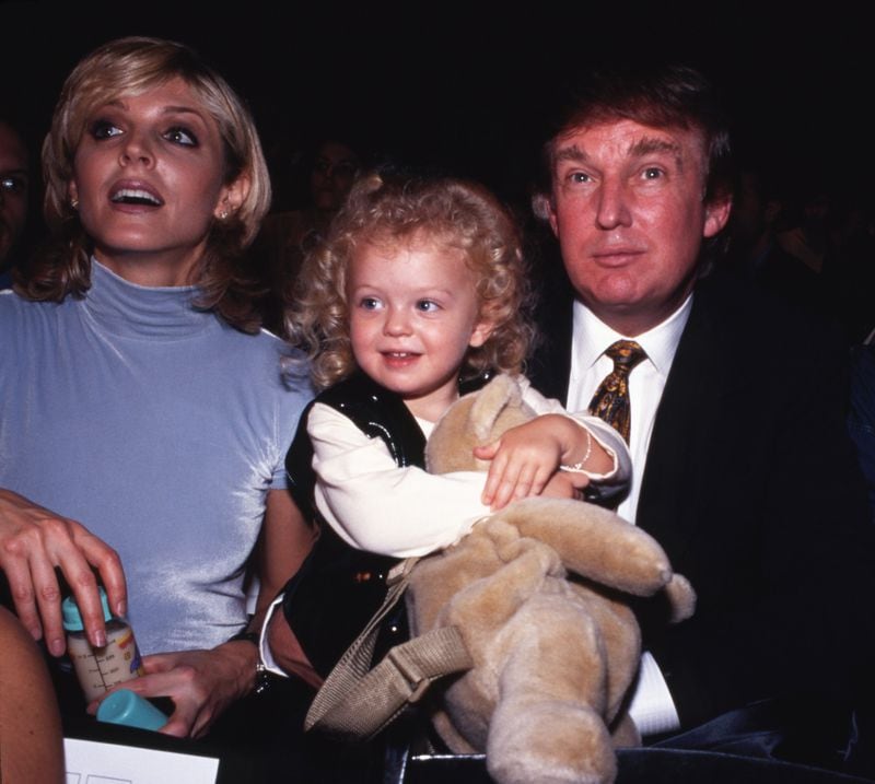 NEW YORK - 1995: Donald Trump (R) and Marla Maples (L) with daughter Tiffany Trump 1995 in New York City, New York. (Photo by Catherine McGann/Getty Images)