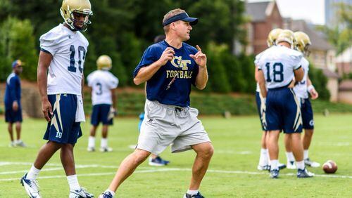Georgia Tech quarterbacks and B-backs coach Bryan Cook will become the offensive coordinator at Georgia Southern following Tech’s appearance in the TaxSlayer Bowl. (GT Athletics/Danny Karnik)