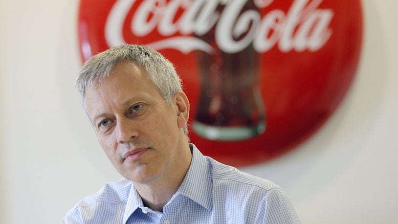 James Quincey became Coca-Cola chief executive in May 2017, replacing long-time CEO Muhtar Kent. Last year, Quincey’s total compensation was $16.7 million, according to the company. (BOB ANDRES /BANDRES@AJC.COM)