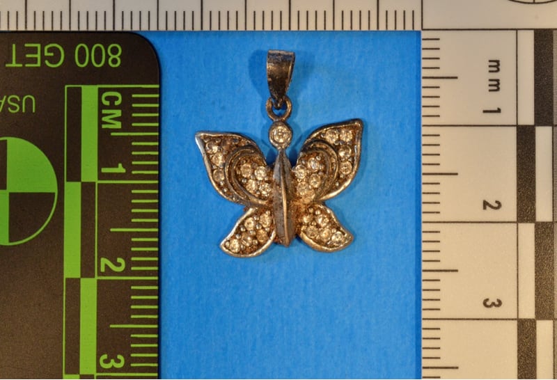 This butterfly charm was found with the remains of Shada Esther, a South Georgia woman. Esther's former boyfriend was arrested in Louisiana this week and charged with her murder.