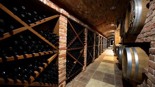 Stacy Gottula and Joyce Rey of Coldwell Banker are marketing the $195-million Palazzo di Amore property in Beverly Hills, Calif. Pictured is the home's wine cellar. (Kirk McKoy/Los Angeles Times/TNS)