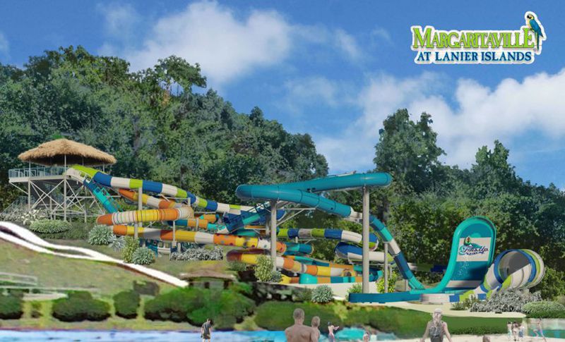 Apocalypso is the centerpiece of a tower of four new water slides at the park, marking the most significant expansion of Margaritaville at Lanier Islands in decades. (Courtesy of Margaritaville at Lanier Islands)