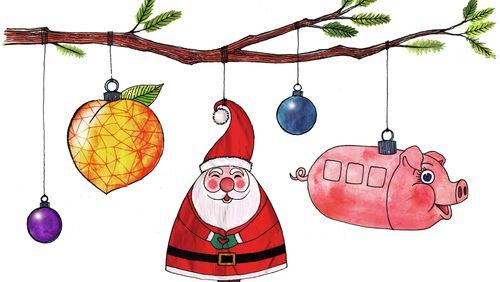 Elizabeth Landt’s holiday ornament illustration.