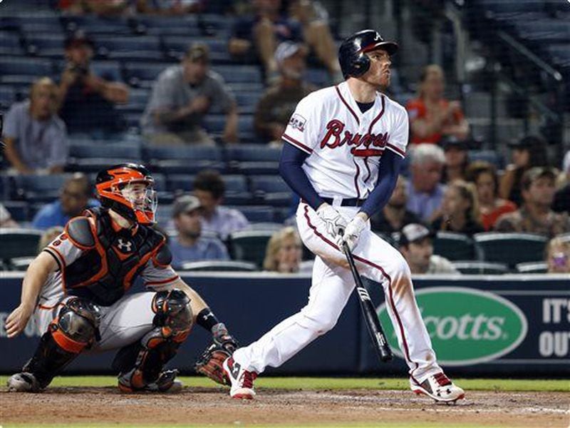  Freddie Freeman ranks among baseball's top three sluggers statistically in 2017, but he hasn't gotten much help from the rest of the roster of a team that's lost 14 of its past 19 games. (AP photo)