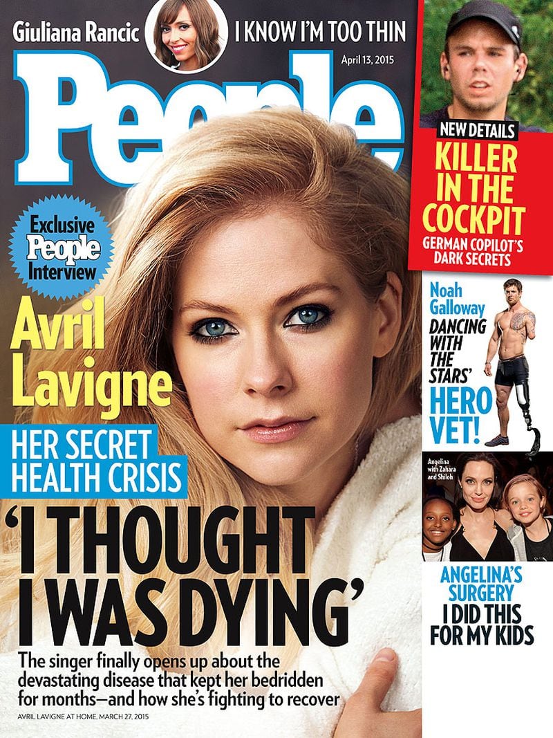 Avril Lavigne suffered from a bad case of Lyme Disease, similar to Debbie Gibson a couple of years ago. CREDIT: People magazine