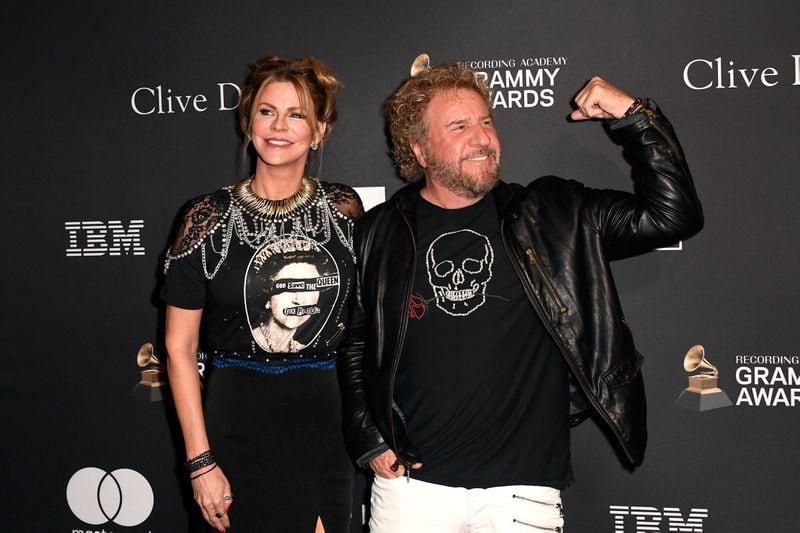 Sammy Hagar (R) and Kari Karte attend the Pre-GRAMMY Gala and GRAMMY Salute to Industry Icons Honoring Clarence Avant at The Beverly Hilton Hotel on February 9, 2019 in Beverly Hills, California.