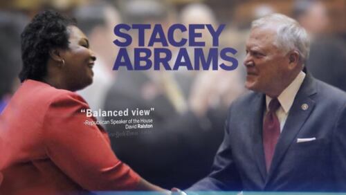 A screenshot of Stacey Abrams' latest ad.