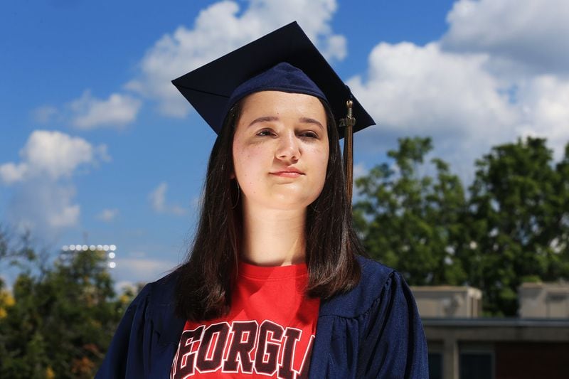 Isabella Salazar poses for a portrait on Friday, June 19, 2020, at Decatur High School in Decatur, Georgia.  