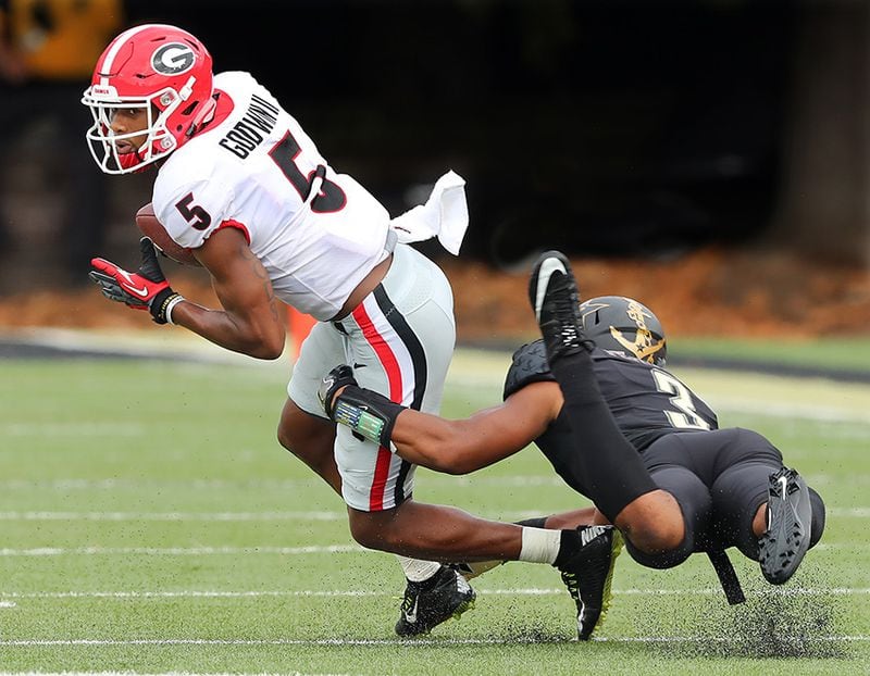 Georgia wide receiver Terry Godwin has 16 catches for 369 yards and 5 touchdowns this season.