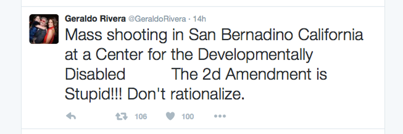 Geraldo Rivera tweeted that the 2nd Amendment is "stupid."