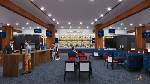 A rendering of the renovated Delta Sky360 Club at Truist Park.