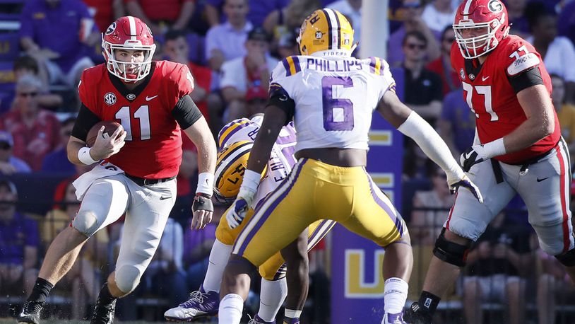 Georgia and quarterback Jake Fromm (11) responded well to last year's 36-17 loss at LSU. The Bulldogs won decisively in the next game against Florida.    BOB ANDRES / BANDRES@AJC.COM