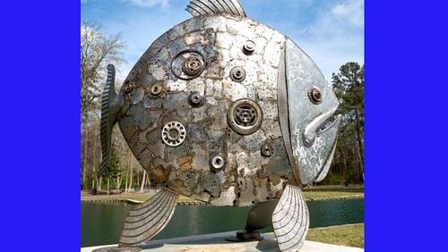 “Celestial Fish” by Donald Gialanella, a 500-pound sculpture made up of automobile transmission parts welded together, was featured in the ArtAround Roswell 2018 Sculpture Tour. The Roswell City Council has renewed its agreement with the Roswell Arts Fund to continue offering the sculpture tour and other cultural programming in the coming year. ROSWELL ARTS FUND