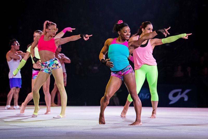 Simone Biles, Jordan Wieber and others show off their dance moves.
