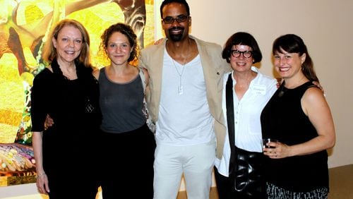 Winners of the 2015 Working Artist Project sponsored by the Museum of Contemporary Art of Georgia celebrated after learning of their awards late last week. MOCA GA director Annette Cone-Skelton (left) stands with (from left) Jill Frank, Masud Ashley Olufani and Elizabeth Lide. Guest curator Saisha Grayson (right) of the Brooklyn Museum helped choose the winners. CONTRIBUTED BY THE MUSEUM OF CONTEMPORARY ART OF GEORGIA