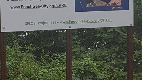 Construction of the new Lake Peachtree spillway will involve pouring 15 million pounds of concrete. Courtesy Peachtree City