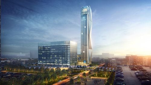 The firm that is building the tallest tower of its kind in the U.S. for its North American operations center near The Battery Atlanta - thyssenkrupp Elevator Company - also will upgrade two elevators in the Cobb County government building in downtown Marietta for nearly $220,000. (Courtesy of thyssenkrupp Elevator)