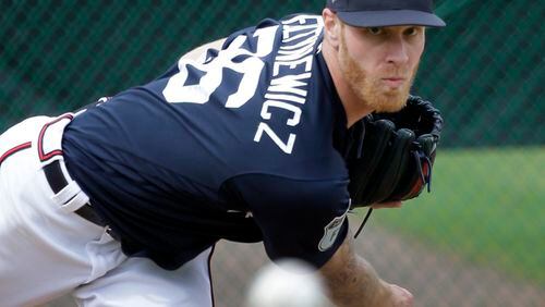 Braves pitcher Mike Foltynewicz had another good outing Tuesday against the Nationals, trimming his spring ERA to 2.00 in five starts. (AP Photo/John Raoux)